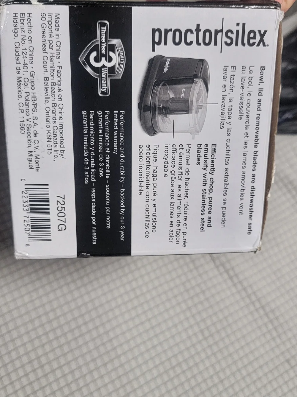 Proctor Silex Compact Food Chopper - Black
